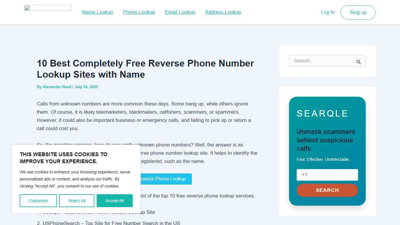10 Best Free Reverse Phone Number Lookup Sites with Name | Guide
